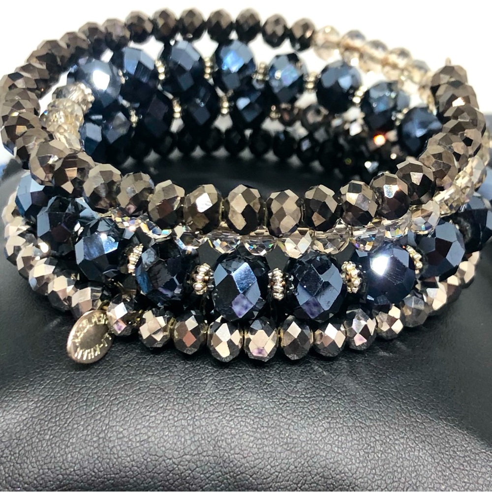 Ali-Khan Iridescent Glass Wrap Bracelet